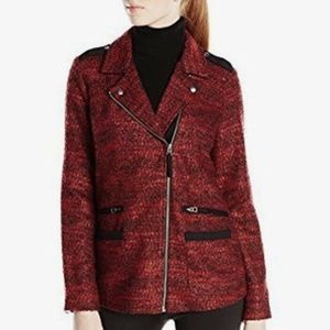 Lucky Brand | Slouchy Long Moto Jacket Women's Size S Red Full Zip Long Sleeve
